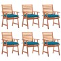 Gartenstühle und -kissen 6 Stück massives Akazienholz von vidaXL, Gartenstühle - Ref: Foro24-3078366, Preis: 433,23 €, Rabatt: %