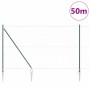 Reja con postes Verde 1.5 x 50 m Acero recubierto de PVC
