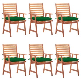 Sillas comedor de jardín y cojines 6 uds madera maciza acacia de vidaXL, Sillas de jardín - Ref: Foro24-3078367, Precio: 405,...