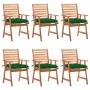 Sillas comedor de jardín y cojines 6 uds madera maciza acacia de vidaXL, Sillas de jardín - Ref: Foro24-3078367, Precio: 404,...