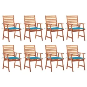 Garden dining chairs and cushions 8 units solid acacia wood by vidaXL, Garden chairs - Ref: Foro24-3078378, Price: 532,73 €, ...