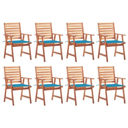 Garden dining chairs and cushions 8 units solid acacia wood by vidaXL, Garden chairs - Ref: Foro24-3078378, Price: 561,89 €, ...
