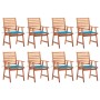 Garden dining chairs and cushions 8 units solid acacia wood by vidaXL, Garden chairs - Ref: Foro24-3078378, Price: 561,89 €, ...