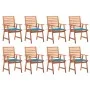 Sillas comedor de jardín y cojines 8 uds madera maciza acacia de vidaXL, Sillas de jardín - Ref: Foro24-3078378, Precio: 534,...