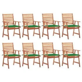 Garden dining chairs and cushions 8 pcs solid acacia wood by vidaXL, Garden chairs - Ref: Foro24-3078379, Price: 542,88 €, Di...