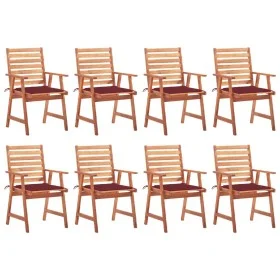 Garden dining chairs and cushions 8 units solid acacia wood by vidaXL, Garden chairs - Ref: Foro24-3078383, Price: 542,01 €, ...