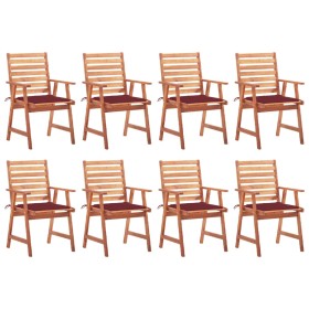 Sillas comedor de jardín y cojines 8 uds madera maciza acacia de vidaXL, Sillas de jardín - Ref: Foro24-3078383, Precio: 571,...