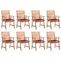 Garden dining chairs and cushions 8 units solid acacia wood by vidaXL, Garden chairs - Ref: Foro24-3078383, Price: 543,48 €, ...