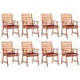 Sillas comedor de jardín y cojines 8 uds madera maciza acacia de vidaXL, Sillas de jardín - Ref: Foro24-3078383, Precio: 542,...