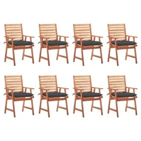 Garden dining chairs and cushions 8 units solid acacia wood by vidaXL, Garden chairs - Ref: Foro24-3078389, Price: 554,30 €, ...