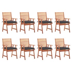 Sillas comedor de jardín y cojines 8 uds madera maciza acacia de vidaXL, Sillas de jardín - Ref: Foro24-3078389, Precio: 594,...