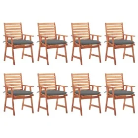 Sillas comedor de jardín y cojines 8 uds madera maciza acacia de vidaXL, Sillas de jardín - Ref: Foro24-3078390, Precio: 554,...