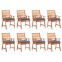 Garden dining chairs and cushions 8 units solid acacia wood by vidaXL, Garden chairs - Ref: Foro24-3078390, Price: 585,01 €, ...