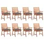 Garden dining chairs and cushions 8 units solid acacia wood by vidaXL, Garden chairs - Ref: Foro24-3078390, Price: 554,30 €, ...