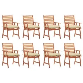 Sillas comedor de jardín y cojines 8 uds madera maciza acacia de vidaXL, Sillas de jardín - Ref: Foro24-3078391, Precio: 562,...