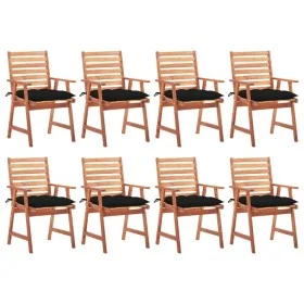 Garden dining chairs and cushions 8 units solid acacia wood by vidaXL, Garden chairs - Ref: Foro24-3078396, Price: 552,28 €, ...