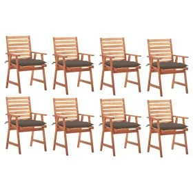 Garden dining chairs and cushions 8 units solid acacia wood by vidaXL, Garden chairs - Ref: Foro24-3078397, Price: 552,28 €, ...