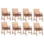 Garden dining chairs and cushions 8 units solid acacia wood by vidaXL, Garden chairs - Ref: Foro24-3078397, Price: 562,15 €, ...