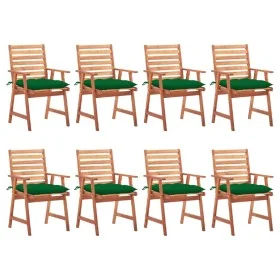 Garden dining chairs and cushions 8 units solid acacia wood by vidaXL, Garden chairs - Ref: Foro24-3078394, Price: 542,62 €, ...