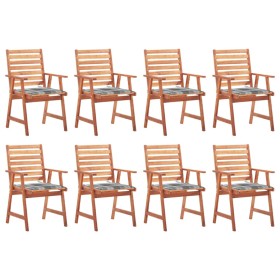Garden dining chairs and cushions 8 units solid acacia wood by vidaXL, Garden chairs - Ref: Foro24-3078388, Price: 589,52 €, ...