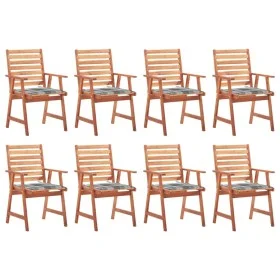 Garden dining chairs and cushions 8 units solid acacia wood by vidaXL, Garden chairs - Ref: Foro24-3078388, Price: 558,61 €, ...