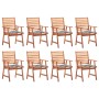 Garden dining chairs and cushions 8 units solid acacia wood by vidaXL, Garden chairs - Ref: Foro24-3078388, Price: 564,63 €, ...