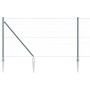 Reja con postes Verde 1 x 100 m Acero recubierto de PVC
