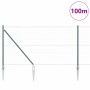 Reja con postes Verde 1 x 100 m Acero recubierto de PVC