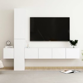 5-teiliges TV-Wohnzimmermöbelset aus weißem Holzwerkstoff von vidaXL, TV-Möbel - Ref: Foro24-3078655, Preis: 213,01 €, Rabatt: %