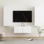 3-teiliges TV-Wohnzimmermöbelset aus weißem Holzwerkstoff von vidaXL, TV-Möbel - Ref: Foro24-3078658, Preis: 144,23 €, Rabatt: %