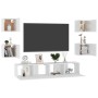 6-teiliges TV-Wohnzimmermöbelset aus weißem Holzwerkstoff von vidaXL, TV-Möbel - Ref: Foro24-3078662, Preis: 177,54 €, Rabatt: %