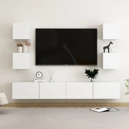 Set aus 6 Stück Holzwerkstoff weiß TV Wohnzimmermöbel von vidaXL, TV-Möbel - Ref: Foro24-3078663, Preis: 202,98 €, Rabatt: %