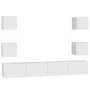 Set aus 6 Stück Holzwerkstoff weiß TV Wohnzimmermöbel von vidaXL, TV-Möbel - Ref: Foro24-3078663, Preis: 202,98 €, Rabatt: %