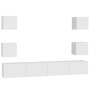 Set aus 6 Stück Holzwerkstoff weiß TV Wohnzimmermöbel von vidaXL, TV-Möbel - Ref: Foro24-3078663, Preis: 196,49 €, Rabatt: %