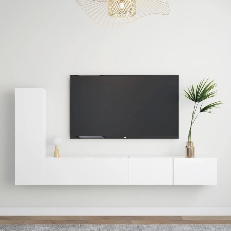 Set de muebles de salón TV 3 piezas madera de ingeniería blanco de vidaXL, Muebles TV - Ref: Foro24-3078675, Precio: 155,55 €...