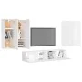 6-teiliges weißes Agglomerat-TV-Möbelset von vidaXL, TV-Möbel - Ref: Foro24-3078680, Preis: 292,46 €, Rabatt: %
