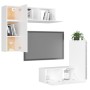 4-teiliges Parkett-TV-Wohnzimmermöbel-Set weiß von vidaXL, TV-Möbel - Ref: Foro24-3078689, Preis: 190,36 €, Rabatt: %