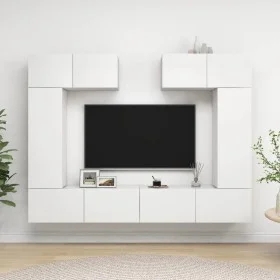 6-teiliges TV-Wohnzimmermöbelset aus weißem Holzwerkstoff von vidaXL, TV-Möbel - Ref: Foro24-3078699, Preis: 317,09 €, Rabatt: %