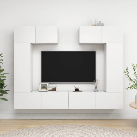 6-teiliges TV-Wohnzimmermöbelset aus weißem Holzwerkstoff von vidaXL, TV-Möbel - Ref: Foro24-3078699, Preis: 291,65 €, Rabatt: %
