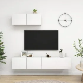Dreiteiliger TV-Schrank aus weißem Holzwerkstoff von vidaXL, TV-Möbel - Ref: Foro24-3078701, Preis: 154,07 €, Rabatt: %