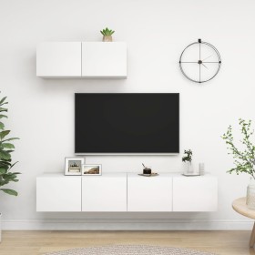 Dreiteiliger TV-Schrank aus weißem Holzwerkstoff von vidaXL, TV-Möbel - Ref: Foro24-3078701, Preis: 139,68 €, Rabatt: %