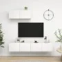 Mueble de TV 3 piezas de madera de ingeniería blanco de vidaXL, Muebles TV - Ref: Foro24-3078701, Precio: 153,69 €, Descuento: %