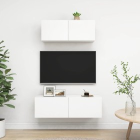 Zweiteiliges TV-Wohnzimmermöbelset aus weißem Holzwerkstoff von vidaXL, TV-Möbel - Ref: Foro24-3078702, Preis: 102,05 €, Raba...