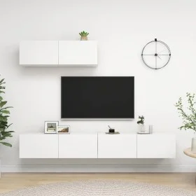 Set de muebles de salón TV 3 piezas madera de ingeniería blanco de vidaXL, Muebles TV - Ref: Foro24-3078703, Precio: 179,54 €...
