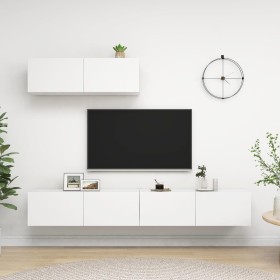 Wohnzimmermöbel-Set TV 3-teilig aus weißem Ingenieurholz von vidaXL, TV-Möbel - Ref: Foro24-3078703, Preis: 162,85 €, Rabatt: %