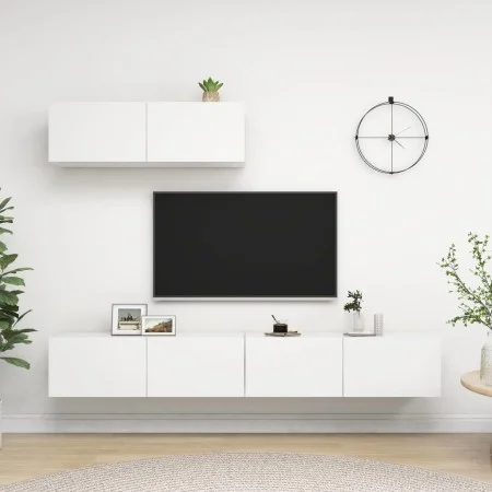 Set de muebles de salón TV 3 piezas madera de ingeniería blanco de vidaXL, Muebles TV - Ref: Foro24-3078703, Precio: 179,54 €...