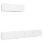 Set de muebles de salón TV 3 piezas madera de ingeniería blanco de vidaXL, Muebles TV - Ref: Foro24-3078703, Precio: 179,54 €...