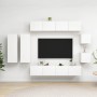 8-teiliges Parkett-TV-Möbelset weiß von vidaXL, TV-Möbel - Ref: Foro24-3078705, Preis: 322,22 €, Rabatt: %