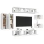 8-teiliges Parkett-TV-Möbelset weiß von vidaXL, TV-Möbel - Ref: Foro24-3078705, Preis: 339,42 €, Rabatt: %