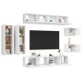 8-teiliges Parkett-TV-Möbelset weiß von vidaXL, TV-Möbel - Ref: Foro24-3078705, Preis: 322,22 €, Rabatt: %
